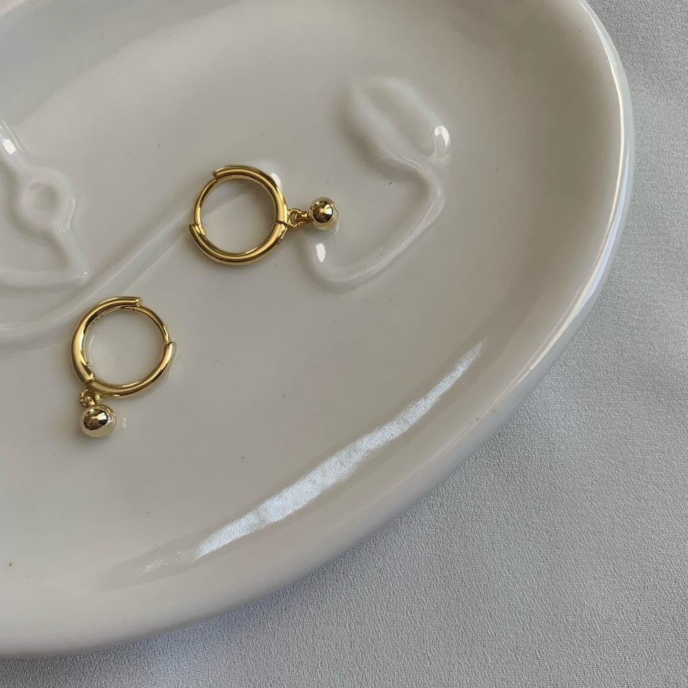 Simple Gold Hoop with Ball